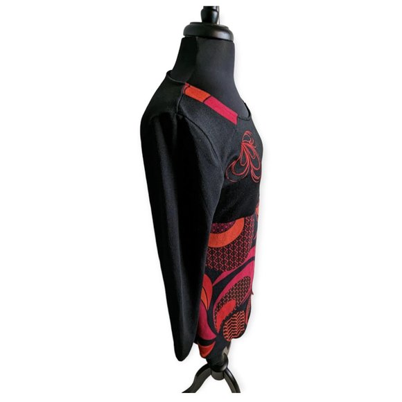 Coline Long Sleeve Red & Black Tunic Top Size Large - Picture 6 of 16